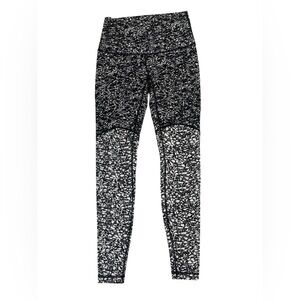 Lululemon Womens Wunder Under Pant Hi-Rise Ice Breaker Black White Size 8
